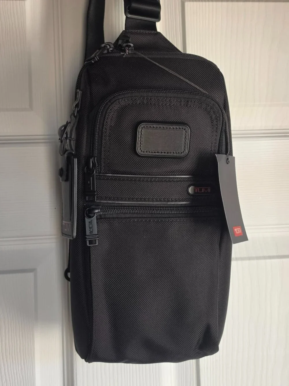 TUMI Alpha Compact Sling Bag in Black Ballistic Nylon